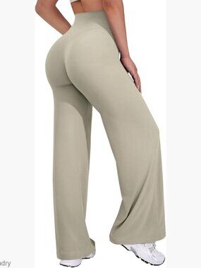 High Waist Wide Leg Pants Stretch Straight Leggings Casual Sweatpants